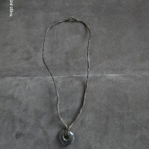 Handmade Black Cord Necklace with Black Pendant